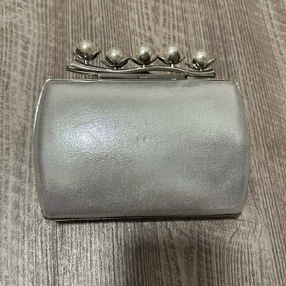 Kate Landry clutch with pearls